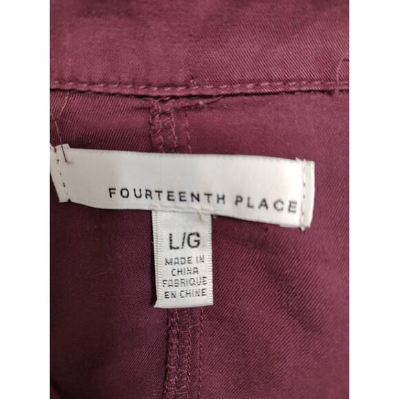 Fourteenth Place Women's wine color w/ embroidery lightweight jacket Size Large - Picture 10 of 12